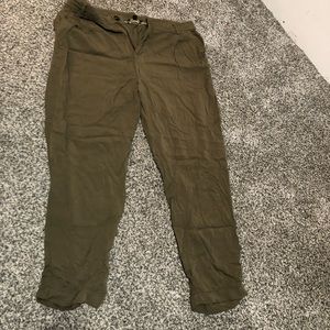 Army green straight leg pants